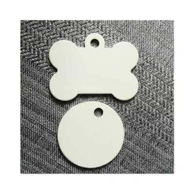 China Lights Bone Shape Dog Pet Tag Aluminum Double Sided Blank Blank Metal Dog Name Tag Sublimation Dog Tags for sale