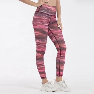 China 2021 New Fashion Design Women Print Breathable Workout Yoga Pants Yoga Gaiters High Waist Fitness Sports Breathable Quick Dry Pants for sale