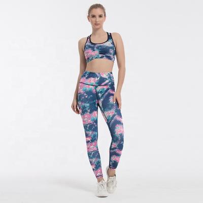 China Wholesale Breathable In Logo High Waist Leggings Sport Clothes Ladies Gym Active Wear Custom Made Running Fitness Women Yoga Set 2 Piece Set for sale