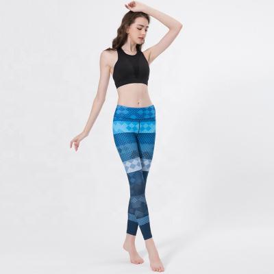 China Wholesale Breathable OEM Print Yoga Sport Pants Girl High Waist Fitness Legging Ribbed Gaiters Belly Order Crack! crack! the end for the woman for sale