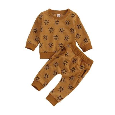 China Designers 100% Cotton Anti-Shrink Organic Kid's Soft Comfortable 2 Piece Tracksuit Babies' Clothing Sets for sale