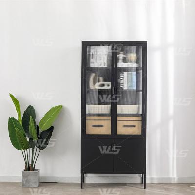 China (Other) New Modern Design Furniture Living Room Metal Buffet Cabinet Adjustable Home Wine Display Storage Cabinet for sale