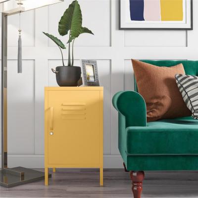 China Knock Down Modern Design Furniture Kd Structure Small Single Door Metal Storage Cabinet Locker Nightstand for sale