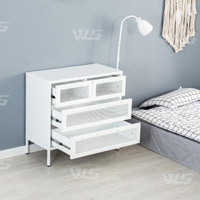 China Knock Down Drawer Hot Sale Bedside Metal Organizer Nightstand Night Table Storage Cabinet Chest for sale