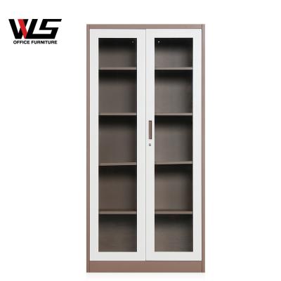 China Laboratory Adjustable Steel Cheap Glass Cabinet Door File Cabinet Metal Glass Cupboard (Size) for sale