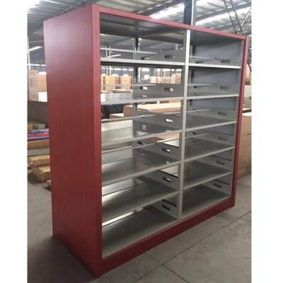 China Commercial Furniture School Double Face Bookcase Shelf, Commercial Shelves Price, Bookcase Metal Knock Down Shelf for sale