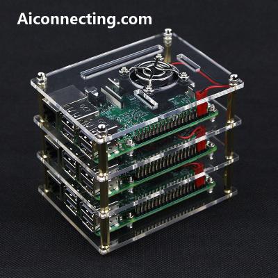 China Raspberry Pi Acrylic Stackable Case With Blower for sale