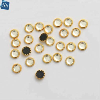 China Bulk Flatback Gold Metal Crystals Fix Rim Flat Back Hot Rhinestone Bulk for sale