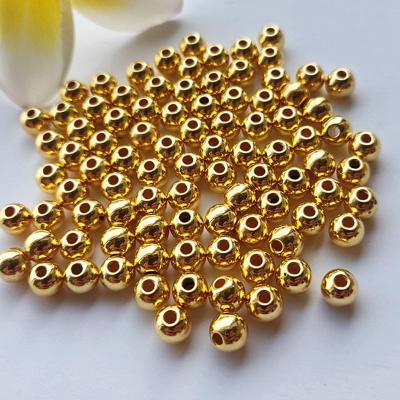 China Factory Wholesale 6mm Yiwu Pearl Bead Plastic Imitation Gold Color ABS Pearl Loose Beads For Jewelry Making for sale