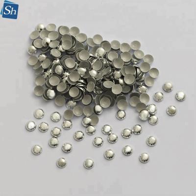 China Flatback 2MM To 8MM Wholesale Silver Color Hot Fix Half Round Aluminum Dome Studs Iron On Transfer Hardware Metal Studs for sale