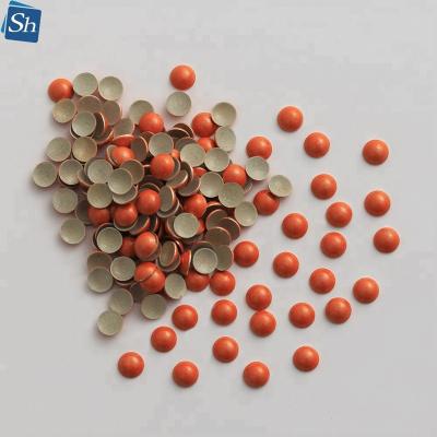 China Wholesale Flatback Iron On Round Heat Transfer Fix Alloy Aluminum Hot Dome Half Round Form Nailhead Studs For Lady Bag for sale