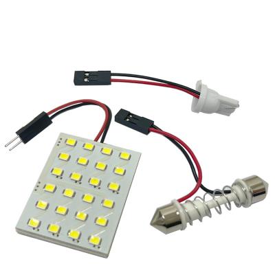 China Super White 1210 SMD Auto Dome Lamp Map Reading LED Panel Car Bulb Car Interior Roof Light With T10 Adapter Festoon 3017 Base for sale