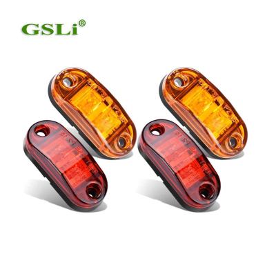 China Amber Side LED Marker Tail Lights Truck Tug Waterproof Vans 12V-24V Truck Width LED Indicator Lights GS-2022 for sale