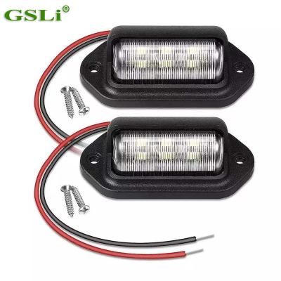 China Aluminum Substrate Factory Outlet Truck Trailer Tail Light License Plate Light 12V-24V 6LED License Plate Light for sale