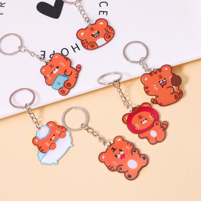 China China Cute Little Tiger Cartoon Girl Bag Acrylic Decorative Hanging Small Car Key Chain Key Chain for sale