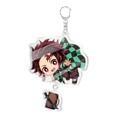 China Japan acrylic key chain double sided clear pendant kimetsu no yaiba cute keyrings keychains for sale