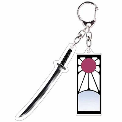 China Japan kimetsu no yaiba acrylic key chain double sided clear animation pendant cute keychain for sale