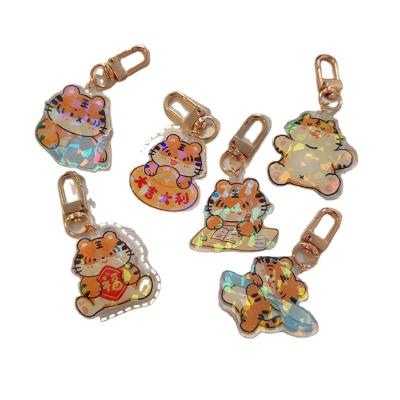 China Japan Cute Small Tiger Key Chain Cartoon Acrylic Key Chain Wholesale for sale