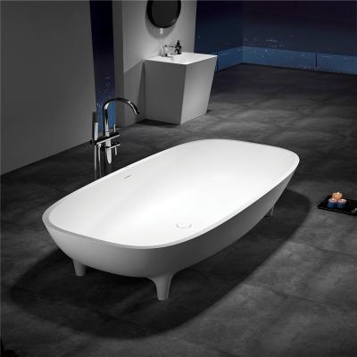 China Eco-Friendly Material Best Selling Solid Surface Stone Composite Freestanding Bathtub Italian Design for sale