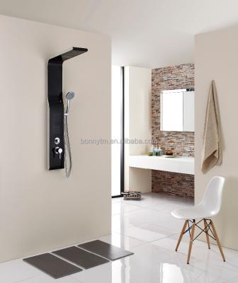 China Electric Touch Shower Faucets Man Style Black Digital Smart Panel for sale