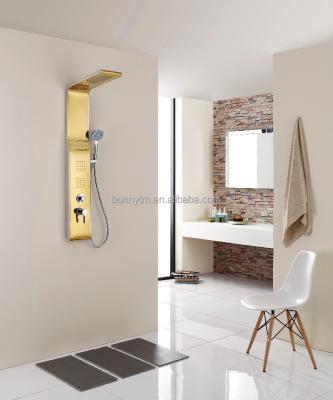 China High Grade Electric Modern Five Star Hotel Faucets Gold-Zirconium Alloys Massage Shower Special Panel for sale