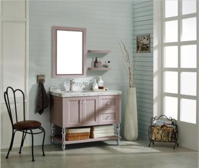 China Modern light pink color bathroom vanity designed for child and lady for sale