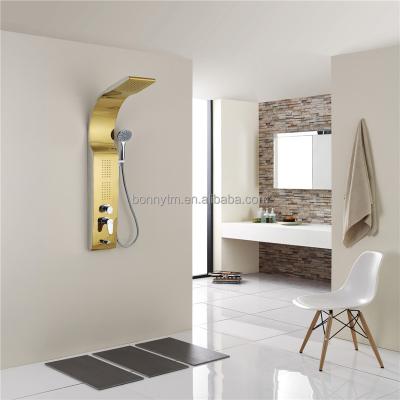 China Electric Faucets Stainless Steel Bathroom Shower Products Shower Faucet Waterfall Shower Panel for sale