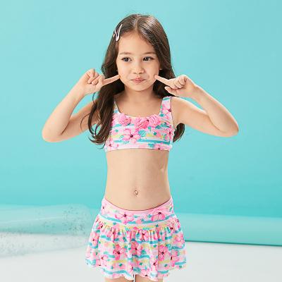 China Breathable Breathable In Children Girls Bikini Swimwear Beach Wear Set Kid Working Two Piece Swimsuit With Floral Print for sale