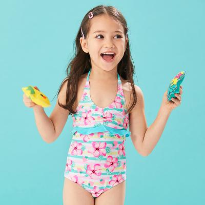 China Breathable Swimwear Beach Wear Bikini Kid Little Girl One-Piece Sleeveless Swimwear for sale