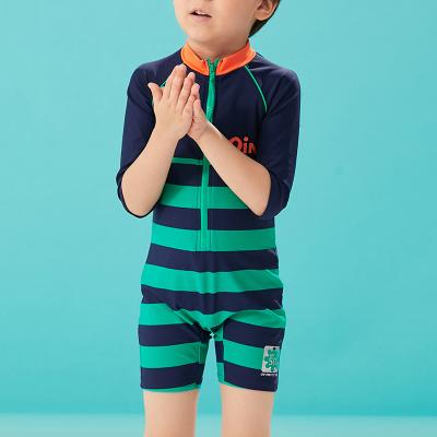 China Baby Boy Toddler Half Sleeve Beach Swimsuit Kids One Piece Swimwear Wholesale Anti-UV Wear Anti-UV Swimwear With Zipper for sale