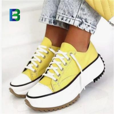 China Fashion Trend Since 2022 New Women's Sneaker Lace Up Style Platform Sport Splice Walking Casual Running Shoes for sale