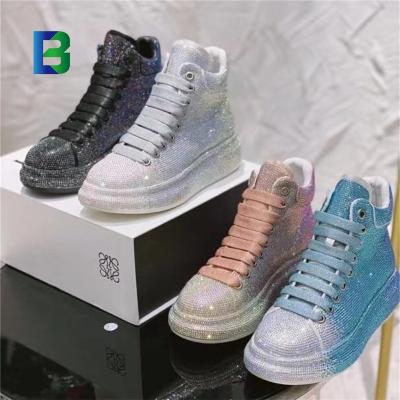 China Fashion trend since 2022 new fashion women's casual thick single platform women's rhinestone sports shoes for women for sale