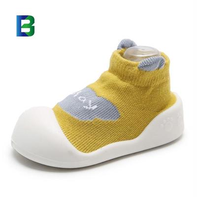 China 6 Wholesale Non-slip Breathable Cotton Knitted Baby Sneakers Boys Kids Infant Shoes Infant Floor Socks Shoes For Kids for sale