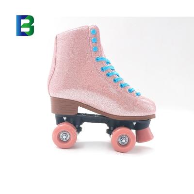 China Synthetic PVC Leather+velvet Backing Cover Roller Skates With Black Color for sale