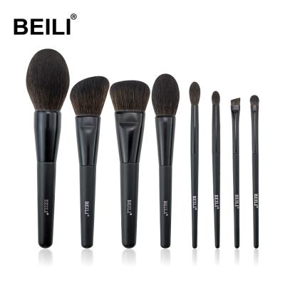 China BEILI Makeup Brush Durable Black Wholesale 8pcs Base Make Up Brush Logo Custom Private Label High Quality for sale