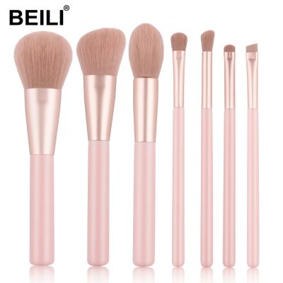 China BEILI Low MOQ 7PCS Durable Design New Private Label Cosmetic Stylish Makeup Bushes Set With Pouch for sale