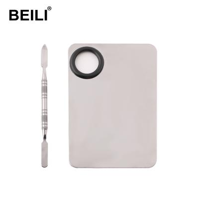 China BEILI Makeup Skin-friendly Flat Palette No Grooves Face Base Makeup Palette With Blending Rod for sale