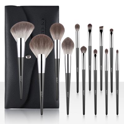 China BEILI Logo Private Label 12PCS Durable Luxury Custom Beauty Make Up Fiber Nano Super Soft Hair Brushes Wool Skin-Friendly Wholesale for sale