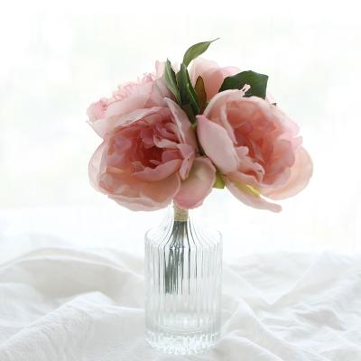 China Fashional Artificial Flowers Peony Artificial Flower For Home Decor 4 Main Artificial Flowers Wedding Decoration Small Peony for sale