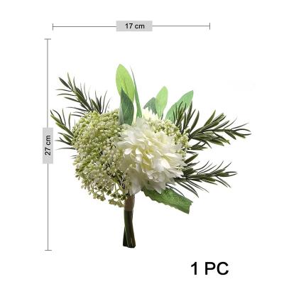 China Fashional Artificial Flowers Small Popular Home Decoration Artificial Chrysanthemum Flower Bouquet With Plastic Ball for sale