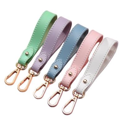 China Gifts Logo Blank Wrist Key Chain Customized Leather Leather Key Chain Hot Design PU Solid Color for sale