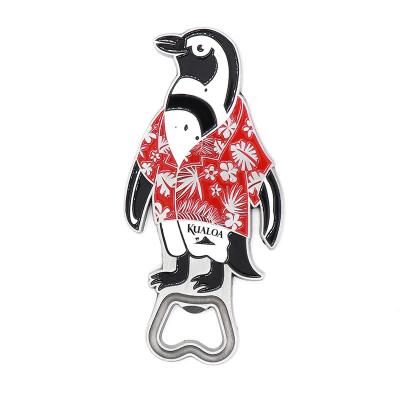 China Custom Zinc Alloy Metal Bottle Opener Metal Penguin Beer Fridge Magnet for sale