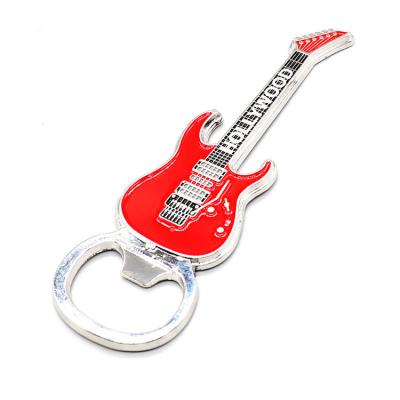 China Hot Selling Gifts Metal Guitar Shape Bottle Opener Fridge Magnet With Custom Logo for sale