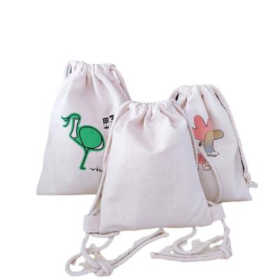 China Custom Printing Reclycled Canvas Shoulder Bag Various Size Canvas Drawstring Bag for sale