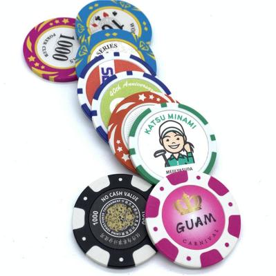 China Game Custom Design Plastic / Ceramic Poker Chips Low MOQ Logo / Token Clay for sale