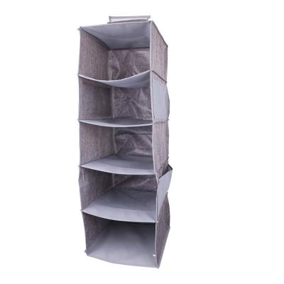 China Newly Launched Viable Polyester Fabric PE Foldable Five-Layer Composite Wardrobe Hanging Bag for sale