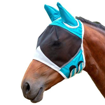 China Breathable Removable Mosquito Repellent Mesh Mask Equestrian Supplies Reflective Horse Mask for sale