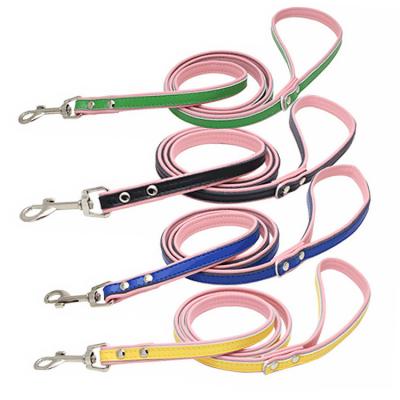 China Fashion White Simple Solid Italian Durable Leather Personalized Soft Pet Dog Leash for sale