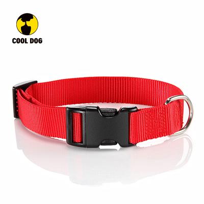 China Durable Soft And Flexible Nylon Adjustable Dog Collar With Strong Plastic Quick Release Buckle for sale