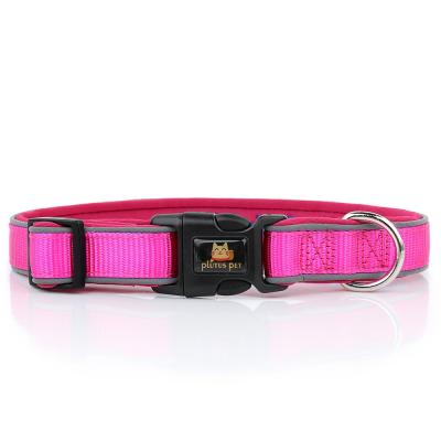 China High Quality Nylon Tape Handmade Lightweight Reflex Padded Pure Nylon Dog Collar for sale